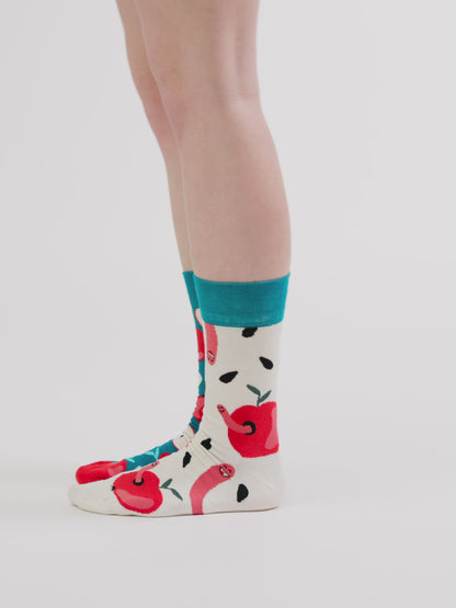 Lustige Socken Roter Apfel